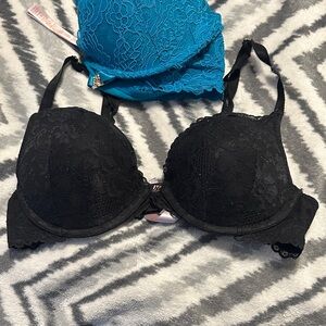 Savage X Fenty Black Lace Push-Up Bra